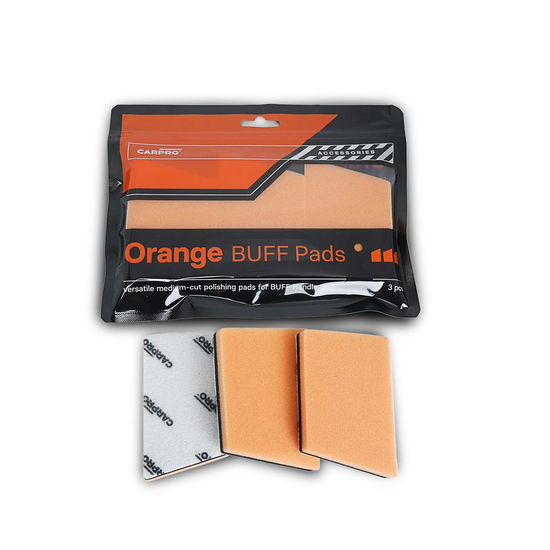 Paquete de 3 almohadillas de pulido manual CarPro Orange Buff Pads