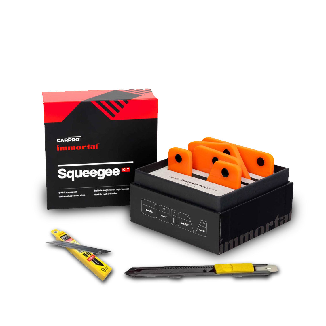 Kit Squeegees Plecas + Tajima - Cutter + 10 Repuestos Navaja para PPF
