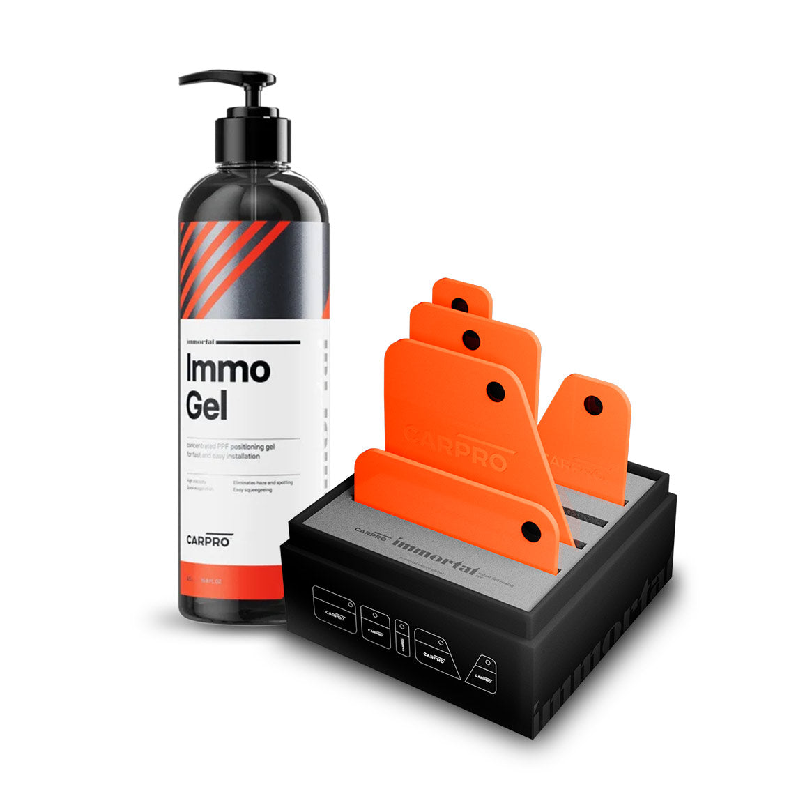 CarPro Kit PPF - ImmoGel 500 ml + Squeegees Plecas