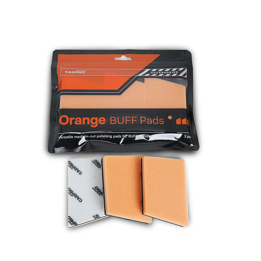 Paquete de 3 almohadillas de pulido manual CarPro Orange Buff Pads