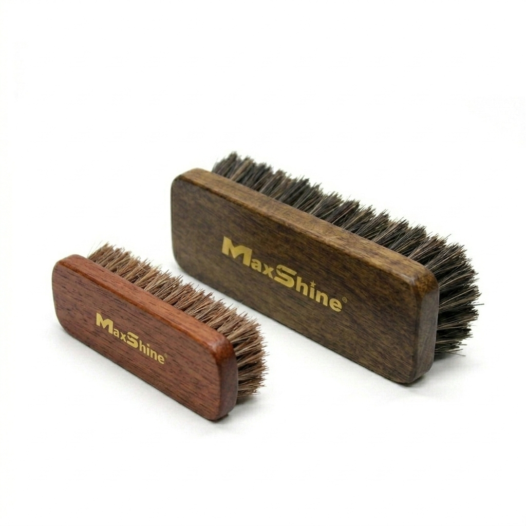 Cepillo MaxShine ShineMaster de pelo de caballo para piel y alfombras - M&R Car Detailing
